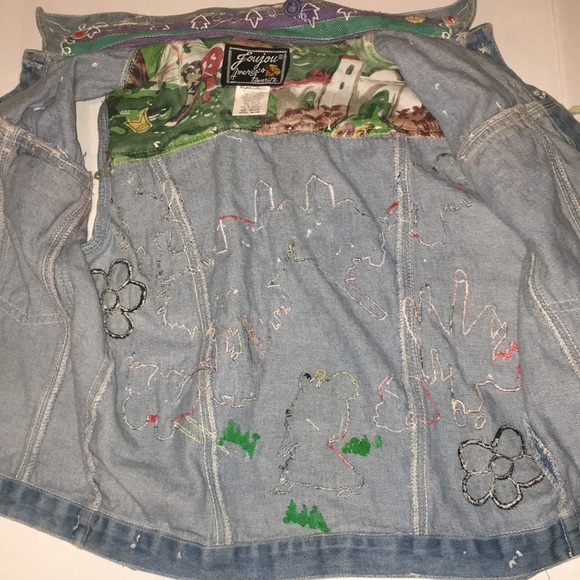 Embellished(patch shell Bead mirror)Denim Vest Top - Picture 11 of 11